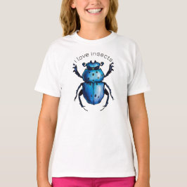 スカラブカブトムシ・アートブルー昆虫学の昆虫愛 Tシャツ