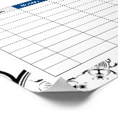 スカラブタイル線パターンの時刻表 ポスター (角)