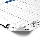 スカラブタイル線パターンの時刻表 ポスター (角)