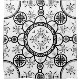 スカラブタイル線パターン シャワーカーテン