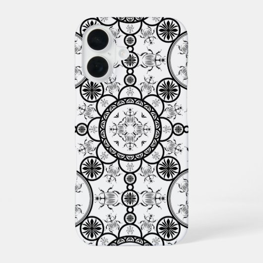 スカラベタイルライン柄 iPhone 16ケース (裏面)