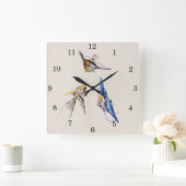 スカラー魚 スクエア壁時計 (ホーム)