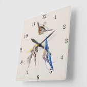 スカラー魚 スクエア壁時計 (傾斜)