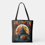 スカリー・ムーンリット・ホーンテッド・キャッスル・グリム・リーパー・ハロウィン トートバッグ (裏面)
