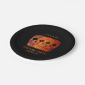 スカルおもしろいオレンジ色ゴシック誕生日RIP To His 20 ペーパープレート (アングル)