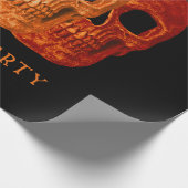 スカルおもしろいオレンジ色ゴシック誕生日RIP To His 20 ラッピングペーパー (角)