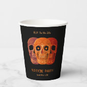 スカルおもしろいオレンジ色ゴシック誕生日RIP To His 20 紙コップ (正面)