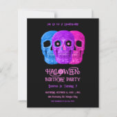 スカルおもしろいゴシック様式ピンクハロウィーン誕生日予算 (正面)