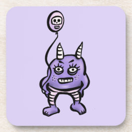 スカルおもしろいバルーン付き悪魔ゴシック風刺漫画 コースター