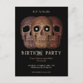 スカルおもしろいブラウンゴシック誕生日RIP 20代 インビテーションポストカード (正面)