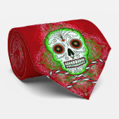 スカルおよびキャンディ・ケーンのタイ ネクタイ (ロール)