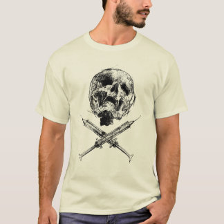 スカルおよびスポイト Tシャツ