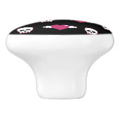 スカルおよびハート セラミックノブ (側面)