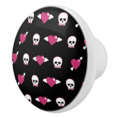 スカルおよびハート セラミックノブ (右)