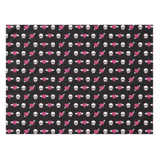 スカルおよびハート テーブルクロス (正面(横))