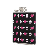 スカルおよびハート フラスク (左)