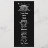 スカルおよびバラの黒い結婚式プログラム プログラム (裏面)