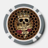 スカルおよびバラトランプのポーカーチップ – 25セント ポーカーチップ (裏面)