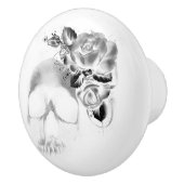 スカルおよびバラ セラミックノブ (右)