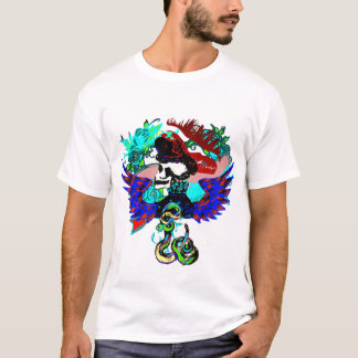 スカルおよびヘビのワイシャツ Tシャツ