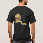 "スカルおよびヘビの黒いバイクもしくは自転車に乗る人Tシャツ" Tシャツ (裏面)