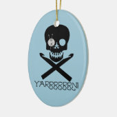 スカルおよびホック セラミックオーナメント (左)