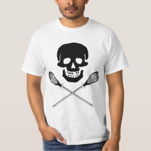 スカルおよびラクロスの棒のTシャツ Tシャツ