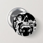 スカルおよびリング 缶バッジ (正面&裏面)