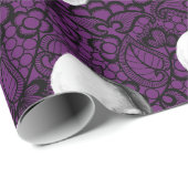 スカルおよびレース ラッピングペーパー (ロールコーナー)