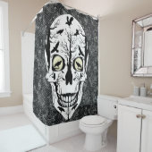 スカルおよびワタリガラスの恐怖鬼のシャワー・カーテン シャワーカーテン (インサイチュ)