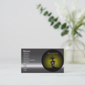 スカルおよび不気味な木とのハロウィンのデザイン 名刺 (スタンド正面)