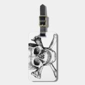 スカルおよび十字の骨 ラゲッジタグ (正面縦)