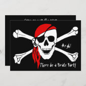 スカルおよび十字の骨 招待状 (正面/裏面)