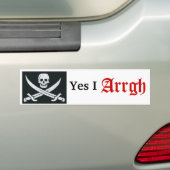 スカルおよび十字の骨、Yes I、Arrgh バンパーステッカー (車上)