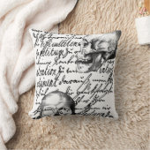 スカルおよび原稿は"Liebesbrief"を綴りますか、または愛します クッション (ブランケット)