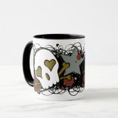 スカルおよび星のマグ マグカップ (正面左)