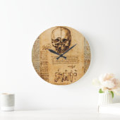 スカルおよび歯の歯科医院、歯科医の羊皮紙 ラージ壁時計 (ホーム)