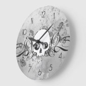 スカルおよび汚い渦巻 ラージ壁時計 (傾斜)