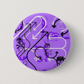 スカルおよび矢 缶バッジ