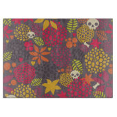 スカルおよび花 カッティングボード (正面)