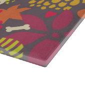 スカルおよび花 カッティングボード (角)