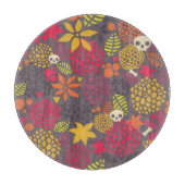 スカルおよび花 カッティングボード (正面)