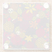 スカルおよび花 ガラスコースター (裏面)