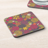 スカルおよび花 コースター (左側)