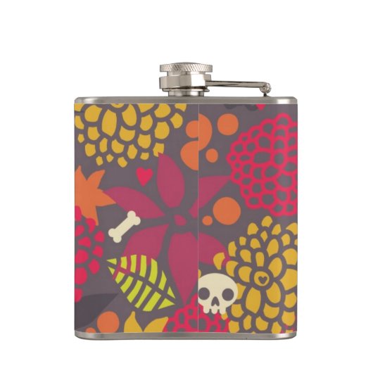 スカルおよび花 フラスク (裏面)