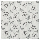 スカルおよび蝶 ファブリック (見本)