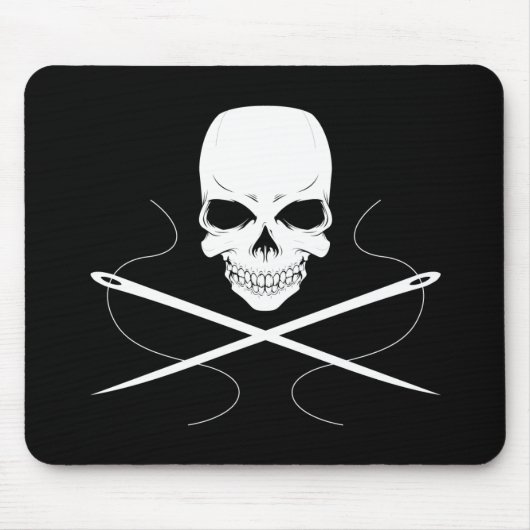 スカルおよび針のマウスパッド マウスパッド (正面)