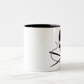 スカルおよび針コーヒーマグ ツートーンマグカップ (中央)