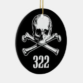 スカルおよび骨322 セラミックオーナメント (右)