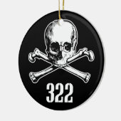 スカルおよび骨322 セラミックオーナメント (左)